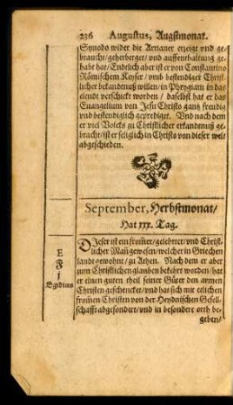 September, Herbstmonat/ Hat xxx. Tag.