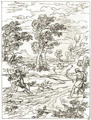 Nessus und Deianira : Zeichnung "Nessus und Deianira" (J. A. Koch; 280 x 215 mm; Feder; Staatliche Kunstsammlungen Dresden (SKD))