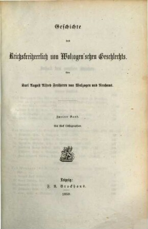 Geschichte des Reichsfreiherrlich von Wolzogen'schen Geschlechts. 2