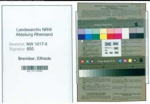 Entnazifizierung Elfriede Bremiker , geb. 30.09.1896 (Haustochter)
