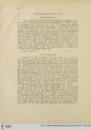 Künstler der neusten Zeit