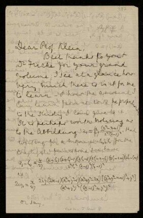 Nr. 23: Briefe von Arthur Cayley an Felix Klein, Cambridge, 8.11.1890