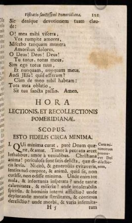 121-132, Diei Secundae Visitatio sanctissimi Pomeridiana