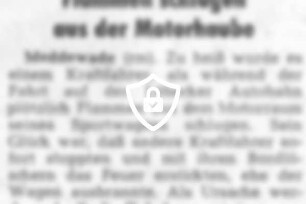 Flammen schlugen aus der Motorhaube