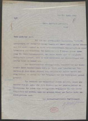 Brief an Heinrich Dessauer : 20.04.1915