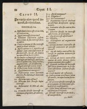 12-30, Caput II. De varijs ejus, quod interest, divisionibus.