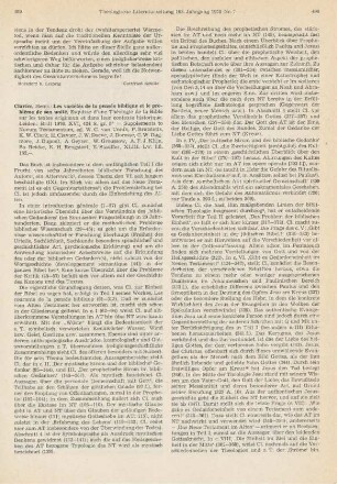 489-491 [Rezension] Clavier, Henri, Les variétés de la pensée biblique et le problème de son unité