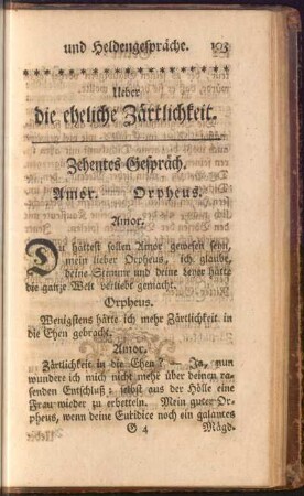 Ueber die eheliche Zärtlichkeit