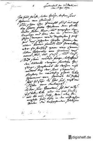 1: Brief von Johann Wilhelm Ludwig Gleim an Johann Heinrich Voß