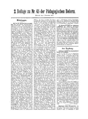 Mitteilungen : 2. Beilage zur Nr. 45 der Pädagogischen Reform