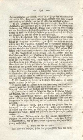 B. Von den Conventen.