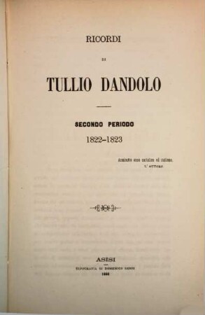 Ricordi di Tullio Dandolo, 2