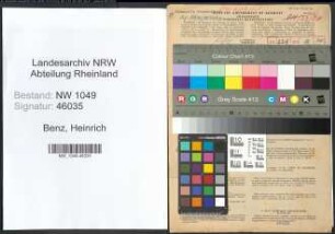 Entnazifizierung Heinrich Benz , geb. 24.01.1901 (Kaufmann)