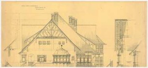 Villa Dotti, Berlin-Grunewald: Giebelansicht und Schnitt