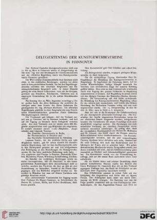 Delegiertentag der Kunstgewerbevereine in Hannover