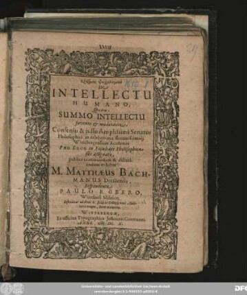 Exetasis Psychologikē De Intellectu Humano