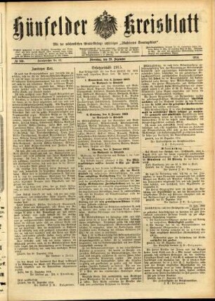 Ausgabe vom Dienstag, den 29. Dezember 1914.