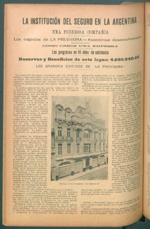 La institución del seguro en la Argentina - una poderosa compañía : Como crece una empresa ...
