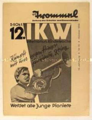 Kommunistische Kinderzeitung "Die Trommel" zur 12. Internationalen Kinderwoche