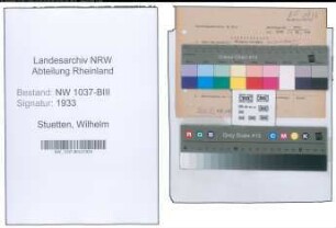 Entnazifizierung Wilhelm Stuettem , geb. 24.09.1898 (Handelsvertreter)