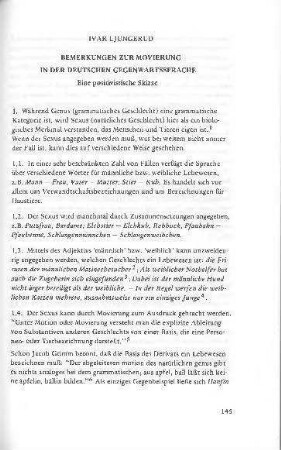 Bemerkungen zur Movierung in der deutschen Gegenwartssprache : eine positivistische Skizze