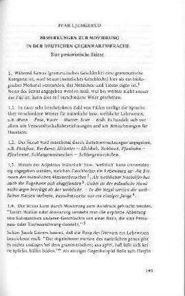Bemerkungen zur Movierung in der deutschen Gegenwartssprache : eine positivistische Skizze