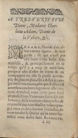A Tres-Verivevse Dame, Madame Charlotte Adam, Dame de la Valiere, etc.