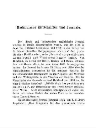 Medicinische Zeitschriften und Journale