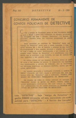 Concurso permanente de contos policiaes de Detective