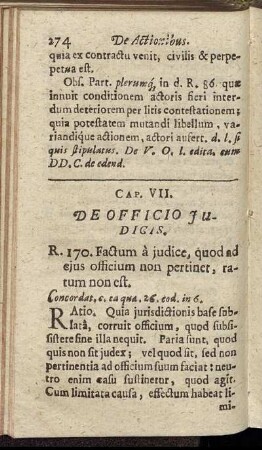 Cap. VII. De Officio Judicis.