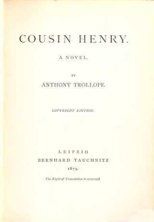 Cousin Henry : a novel
