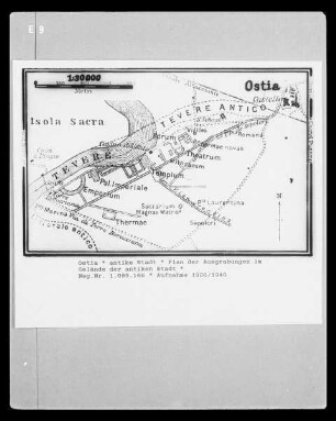 Ostia Antica, Plan der Ausgrabungen