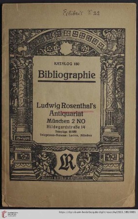 Nr. 180: Catalogue: Bibliographie