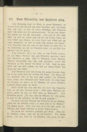 65. Vom Bäumlein, das spazieren ging.