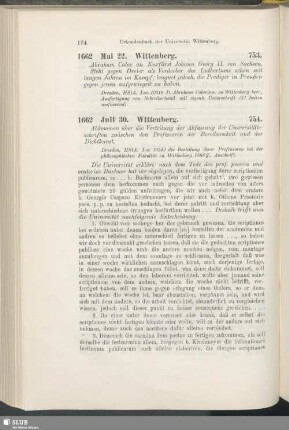 754. 1662, Juli 30. Wittenberg