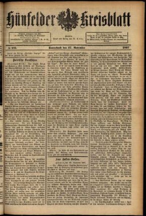 Ausgabe vom Samstag, den 27. November 1897.