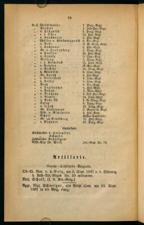 84-89, Artillerie