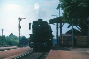 Blaufelden Lok 023 021 Bahnsteig Laderampe Güterschuppen Stückgutbehälter Ausfahrsignale