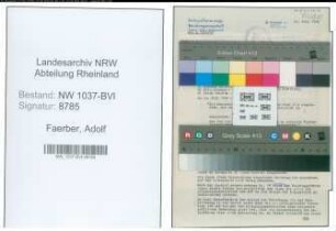Entnazifizierung Adolf Faerber , geb. 15.05.1892 (Rektor)