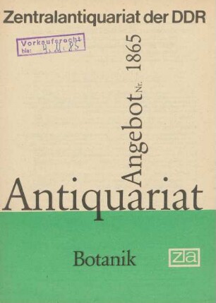 Nr. 1865: Botanik