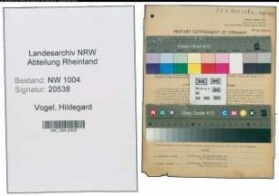Entnazifizierung Hildegard Vogel , geb. 09.08.1907 (Kaufm.Angestellte)