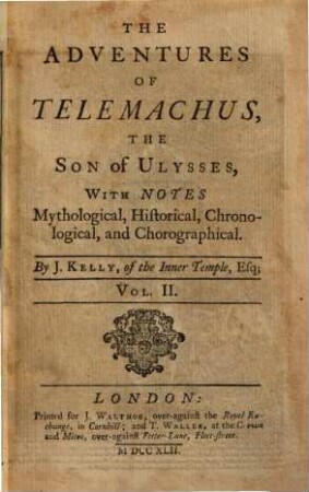 The adventures of Telemachus. 2