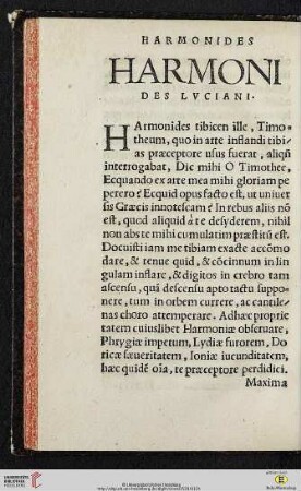 Harmonides Lvciani