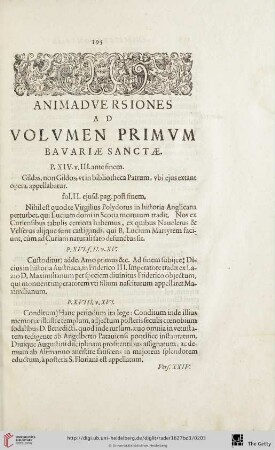 Animad versiones ad volumen primum Bavariae sanctae