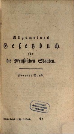 Allgemeines Gesetzbuch für die preussischen Staaten, 2