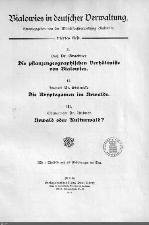 4: Die pflanzengeographischen Verhältnisse von Bialowies