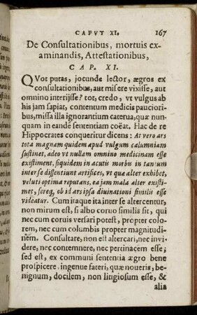Caput XI. De Consultationibus, mortius examinandis, Attestationibus