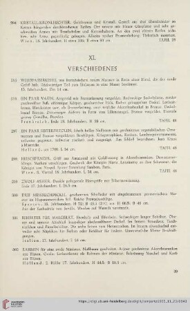 XI. Verschiedenes (Nr. 295 - 308)