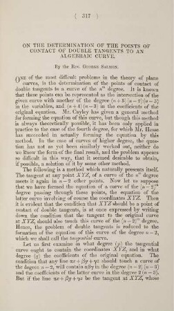 On the determination of the points of contact of double tangents to a algebraic curve.