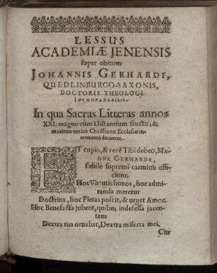 Lessus Academiæ Jenensis [...]